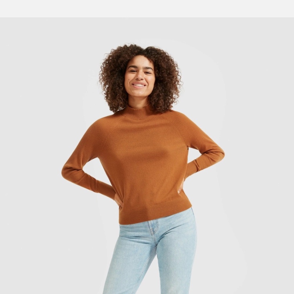 Everlane 100% cashmere mock neck sweater, size medium